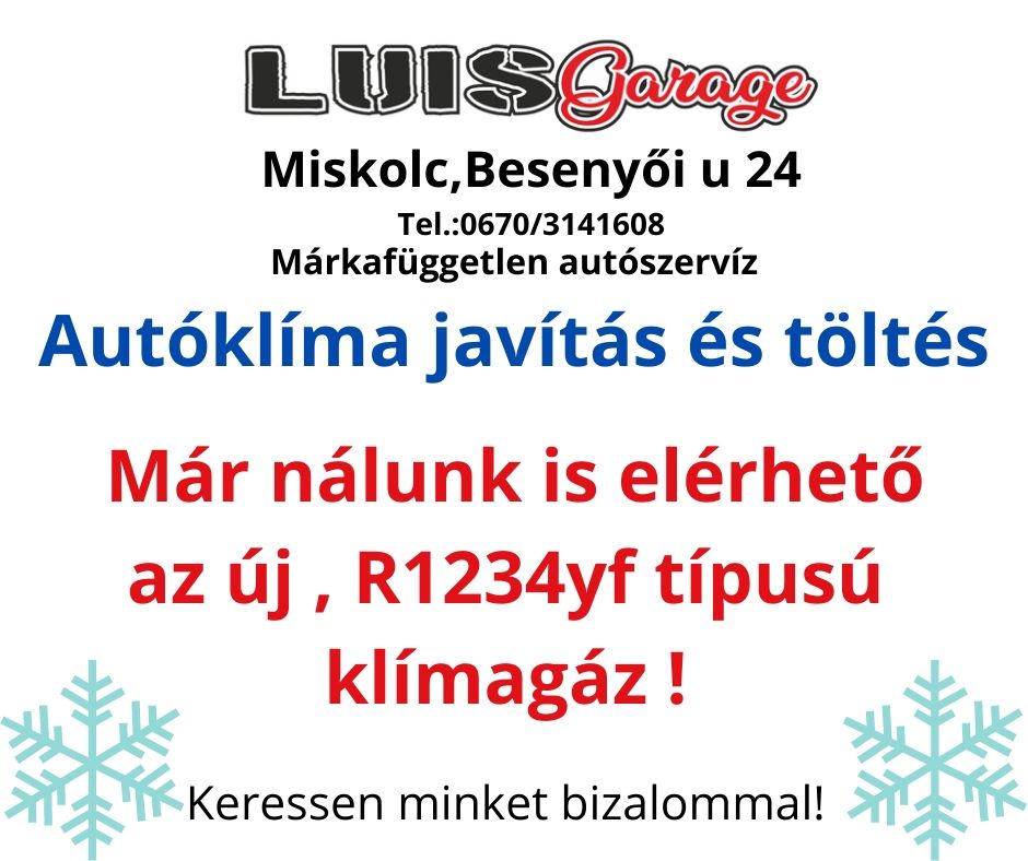 Új típusú ,R1234 yf klímagáz 
