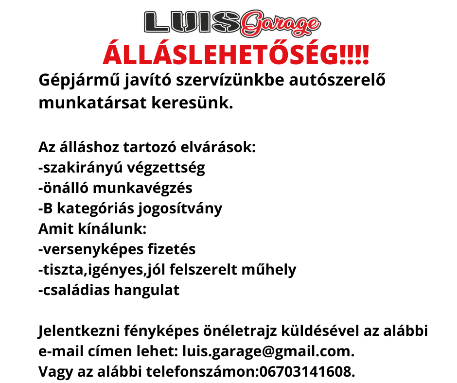 Álláshírdetés 